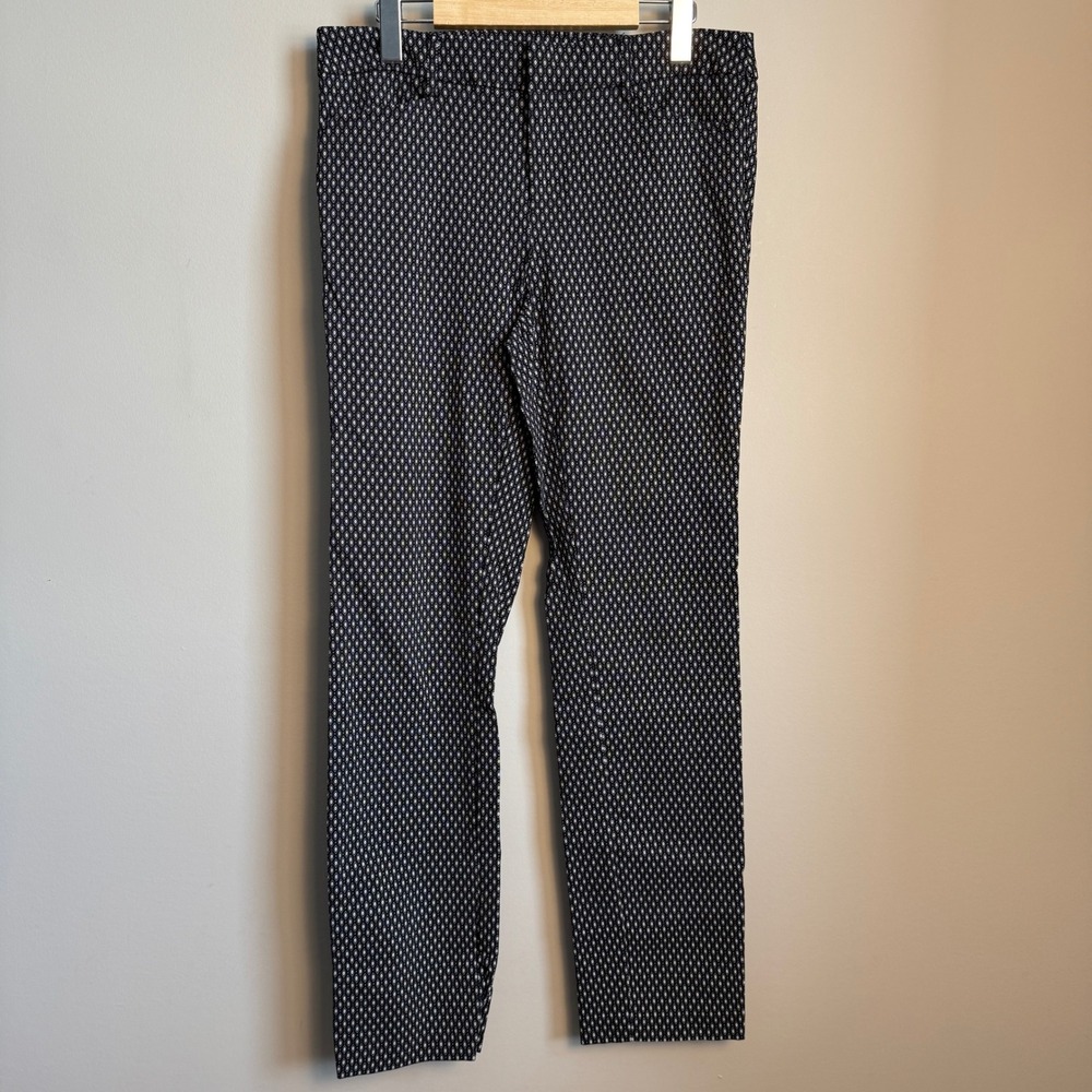 Torrid Womens Stretchy Pants Size 10R‎ Black White Diamond Print Straight Leg